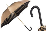 Beige Pasotti Ivory Umbrella With Striped Interior, Double Cloth