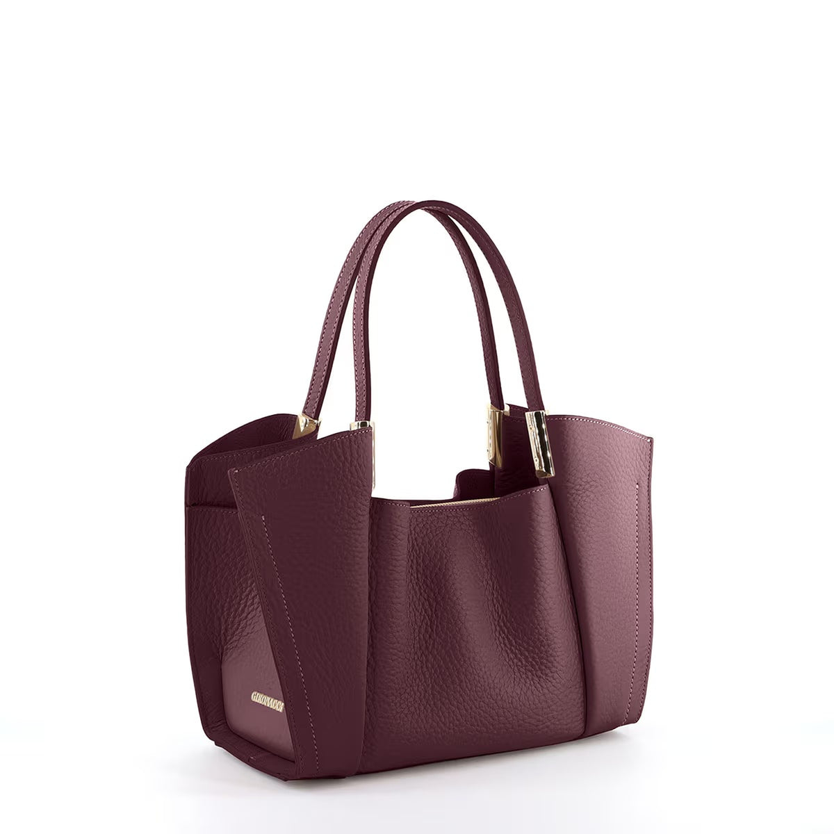 Gironacci 2510 Velvet Medium Burgundy Leather Tote Bag – Made in Italy