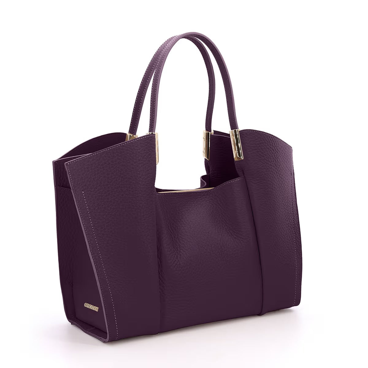 Gironacci 2511 Velvet Large Leather Tote Bag – Burgundy | Made in Italy