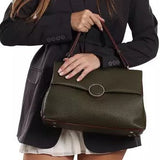 Green Carlo Salvatelli Handbag, shoulder bag natural leather