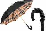 Pasotti Luxury Umbrella – Tartan Double-Layer Design With Leather Handle| Made in Italy
