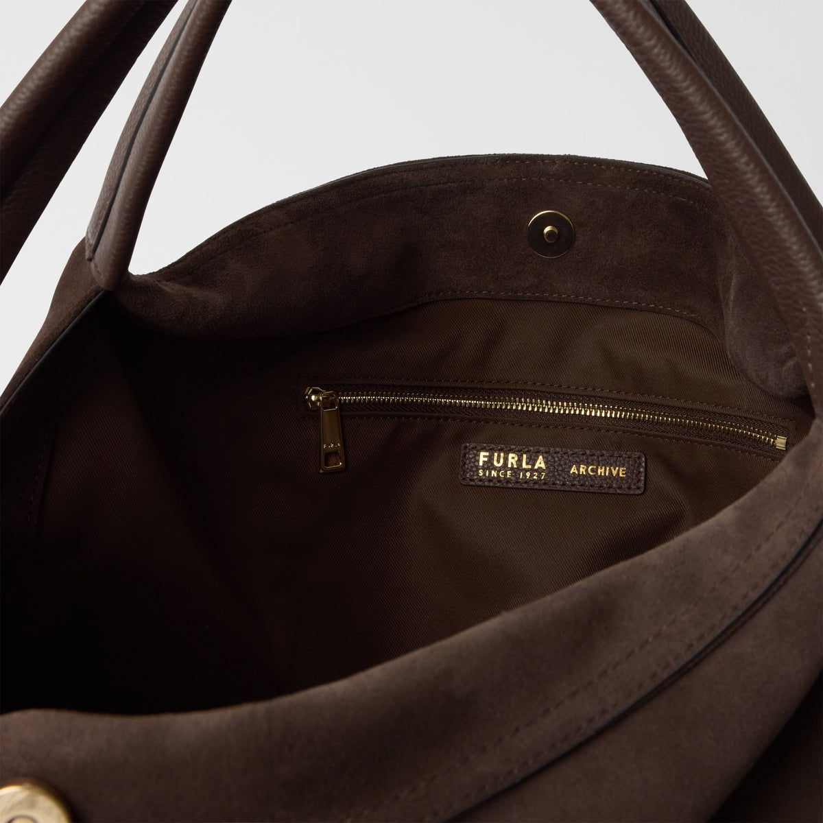 Furla Elisabeth L Hobo Bag – Brown Suede