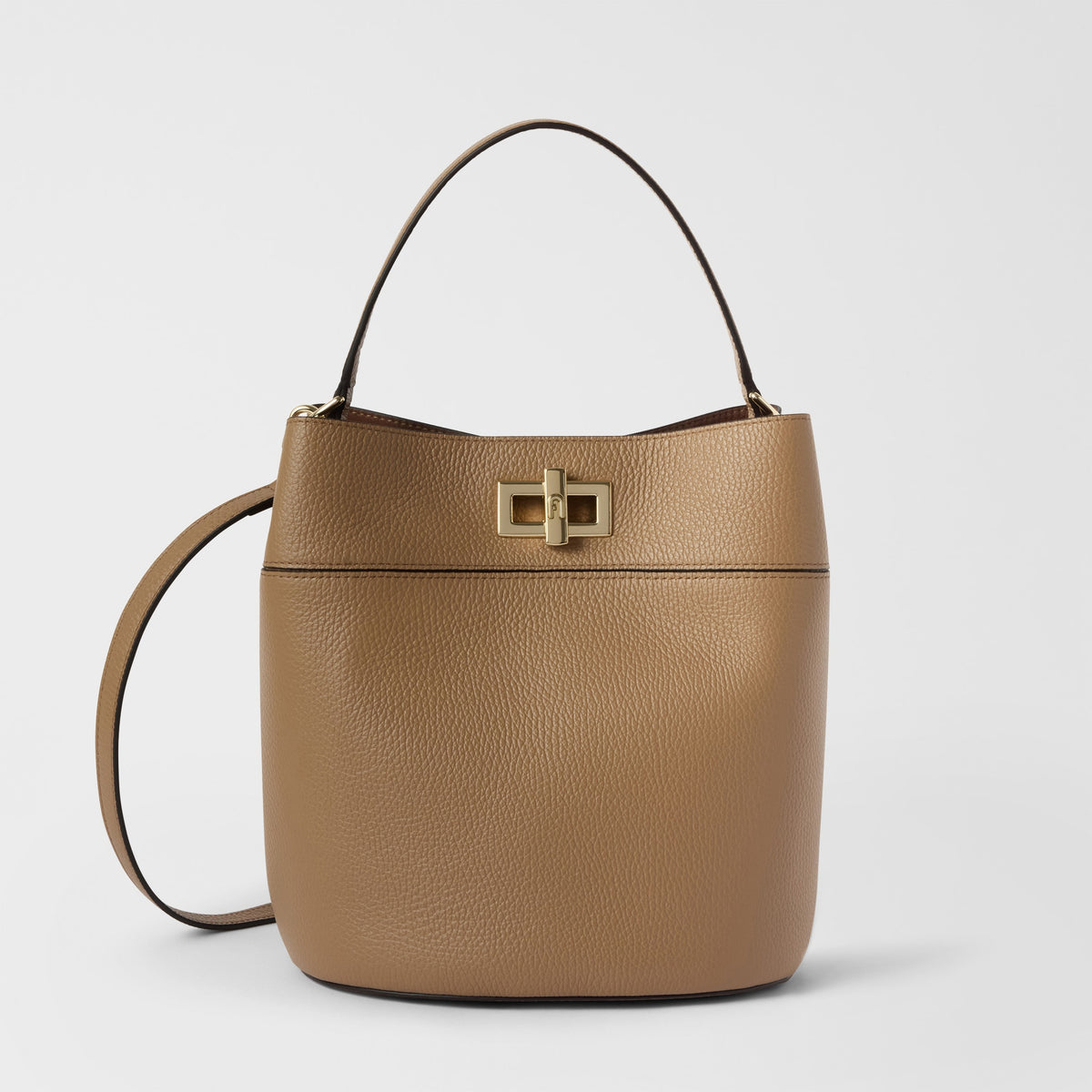 Furla Amelia M Bucket Bag – Taupe Brown