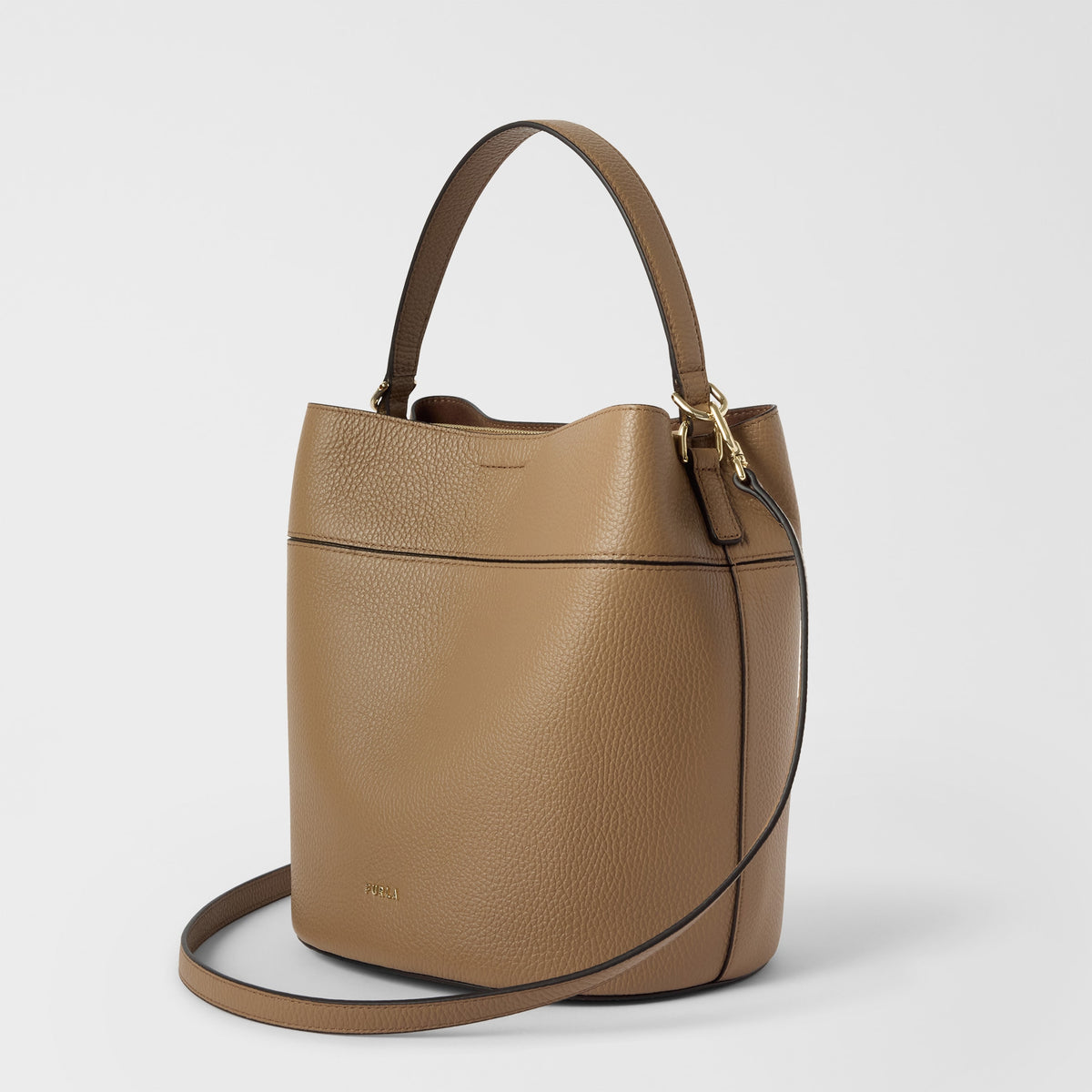 Furla Amelia M Bucket Bag – Taupe Brown