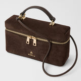 Furla Camelia Mini Suede Vanity Case / Crossbody Bag