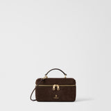 Furla Camelia Mini Suede Vanity Case / Crossbody Bag