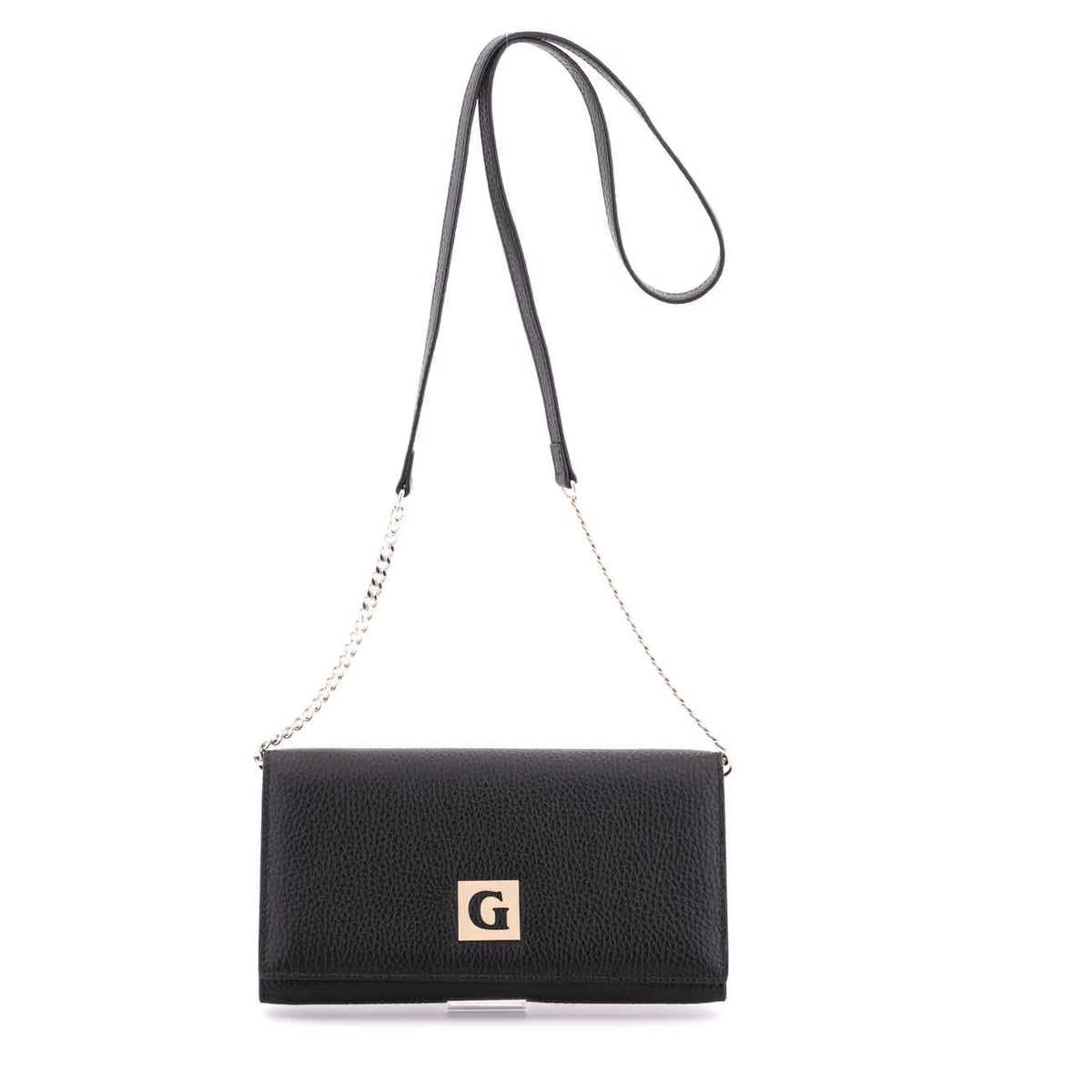 Gironacci Black Hammered Calfskin Leather Clutch Bag| Made in Italy