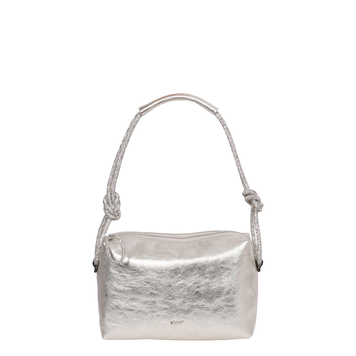 White Abro Shoulder bag KNOTTED STRASS, natural leather