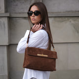 Brown Abro Shoulder bag TWIST, suede