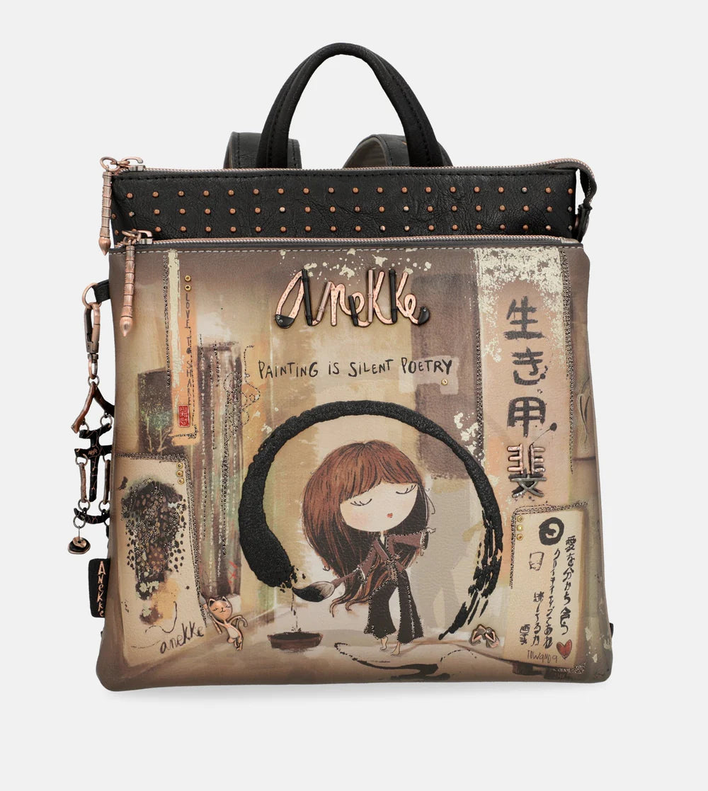 Brown Anekke Shōen Medium Black Backpack, polyester – view 7