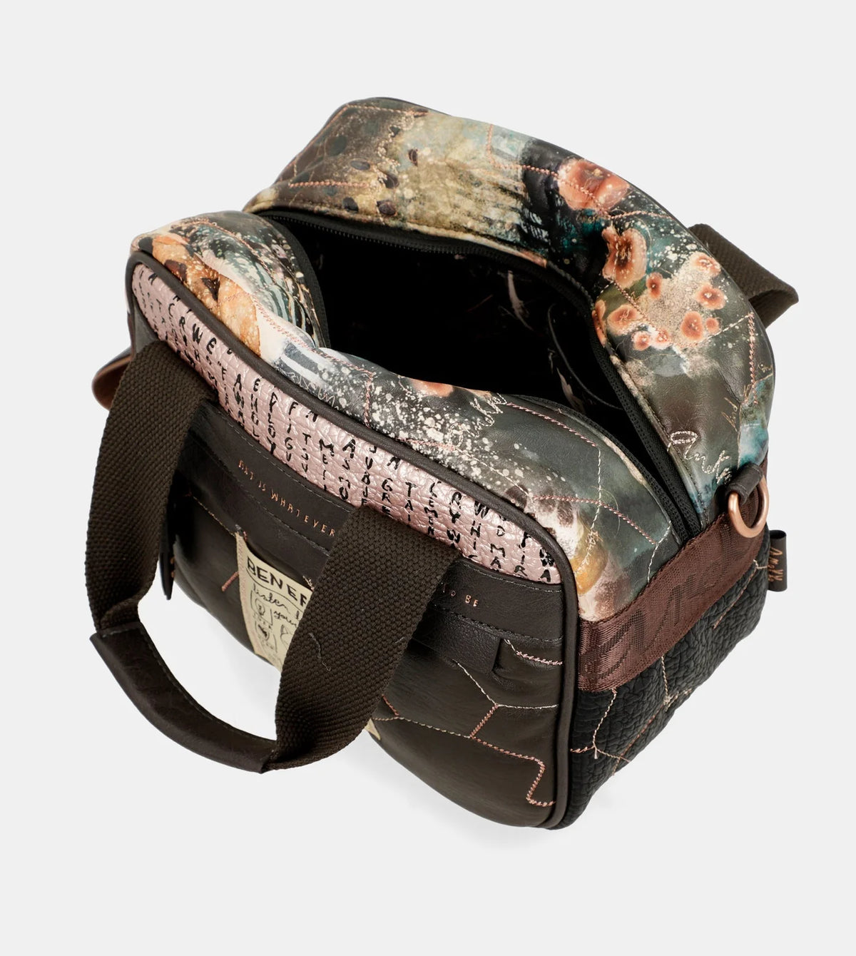 Brown Anekke Shōen Padded 2-handle shoulder bag with shoulder strap, tote polyester – view 5