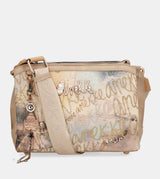 Beige Anekke Stars Medium Crossbody Bag, polyester – view 2