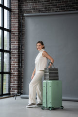 Grey Bric's Medium Positano Monochrome trolley, hardside luggage polycarbonate