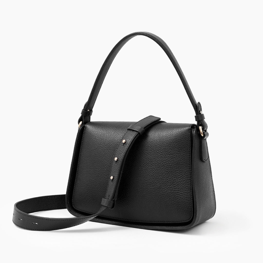 Black Carlo Salvatelli Handbag, shoulder bag natural leather – view 2