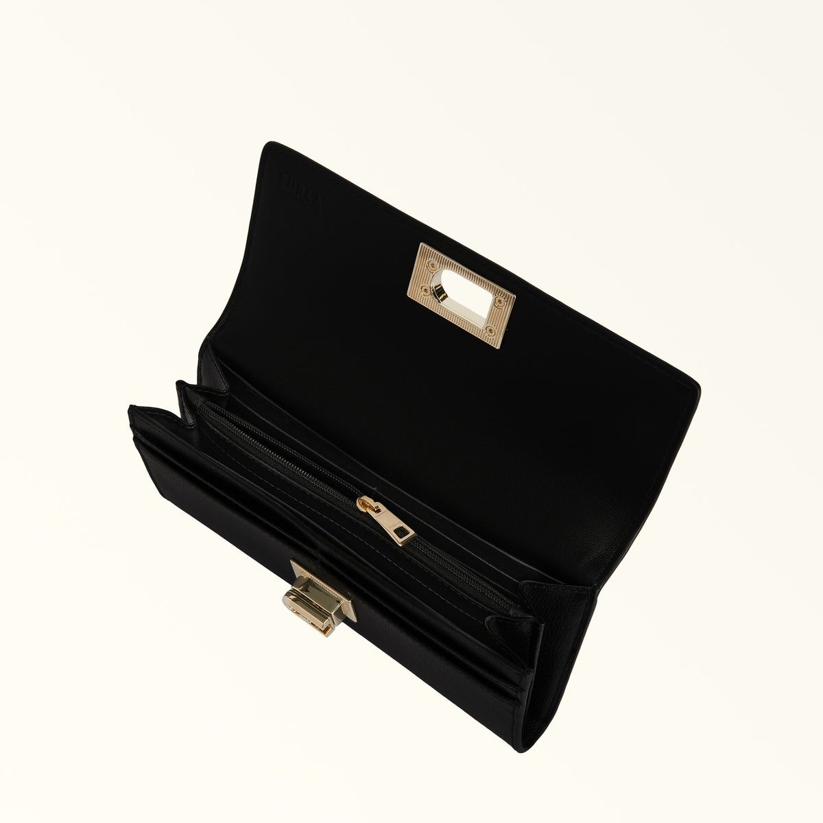 Black Furla 1927 Continental Wallet, natural leather – view 3