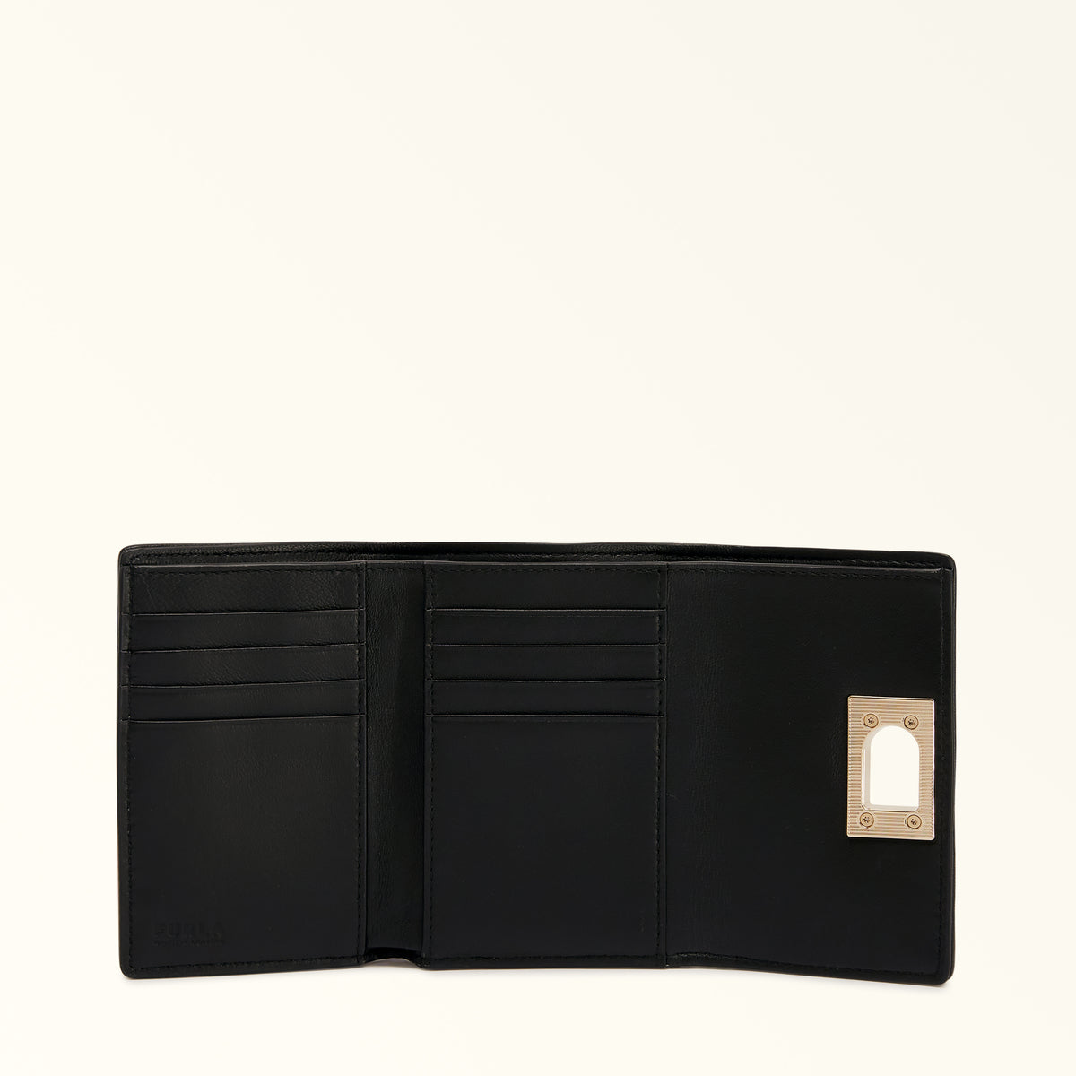 Black Furla 1927 M Compact Wallet, natural leather – view 3