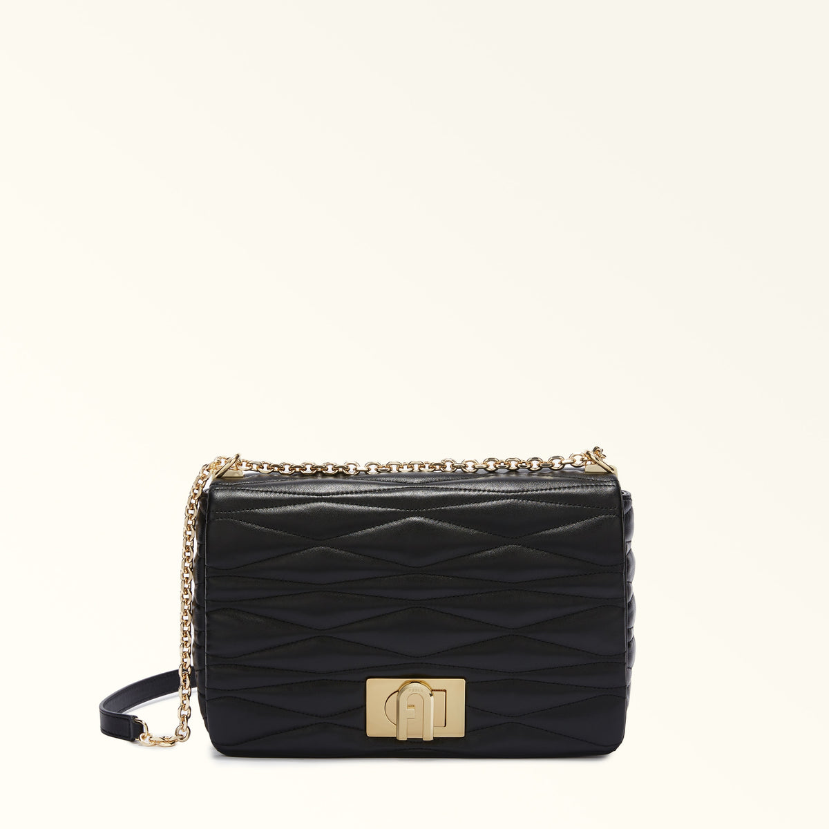 Black Furla 1927 M Crossbody, natural leather
