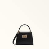 Black Furla 1927 Mini Top Handle, handbag natural leather