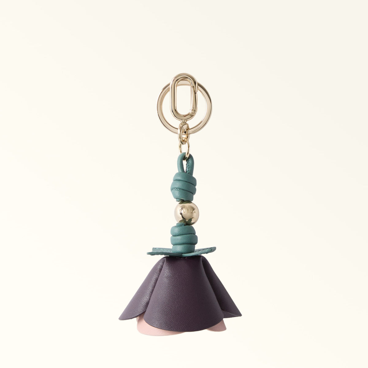Purple Furla Allegra Keyring, keychain natural leather
