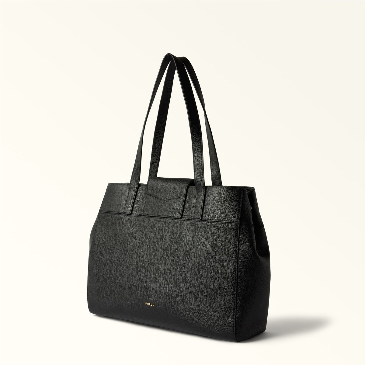 Black Furla Amelia L Tote, shopper natural leather – view 3