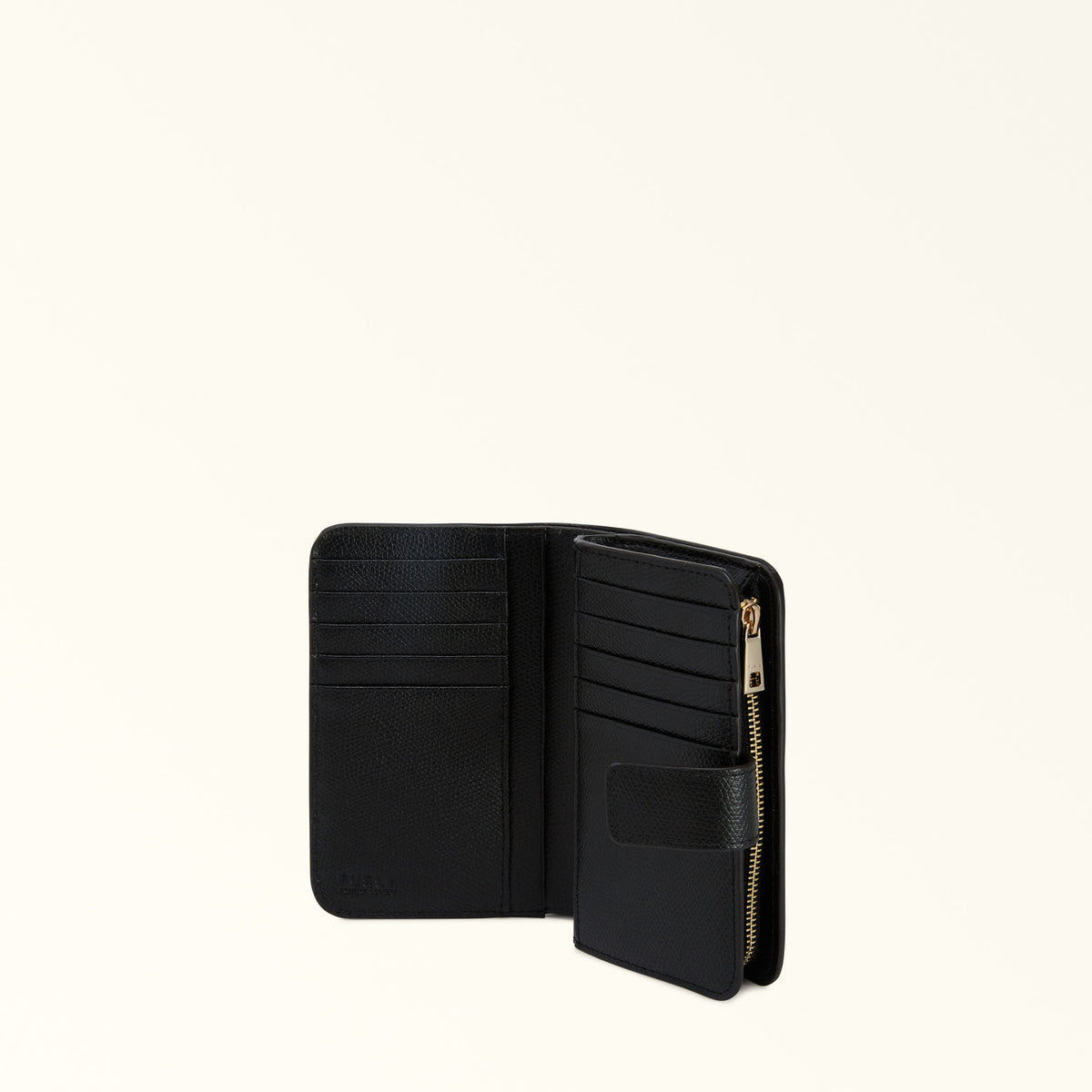Black Furla Babylon M Compact Wallet, natural leather – view 3