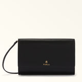 Black Furla Camelia Chain Wallet, crossbody natural leather