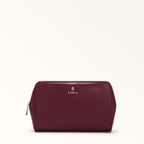 Burgundy Furla Camelia L Cosmetic Case, natural leather