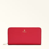 Red Furla Camelia L Zip Around Slim, wallet natural leather