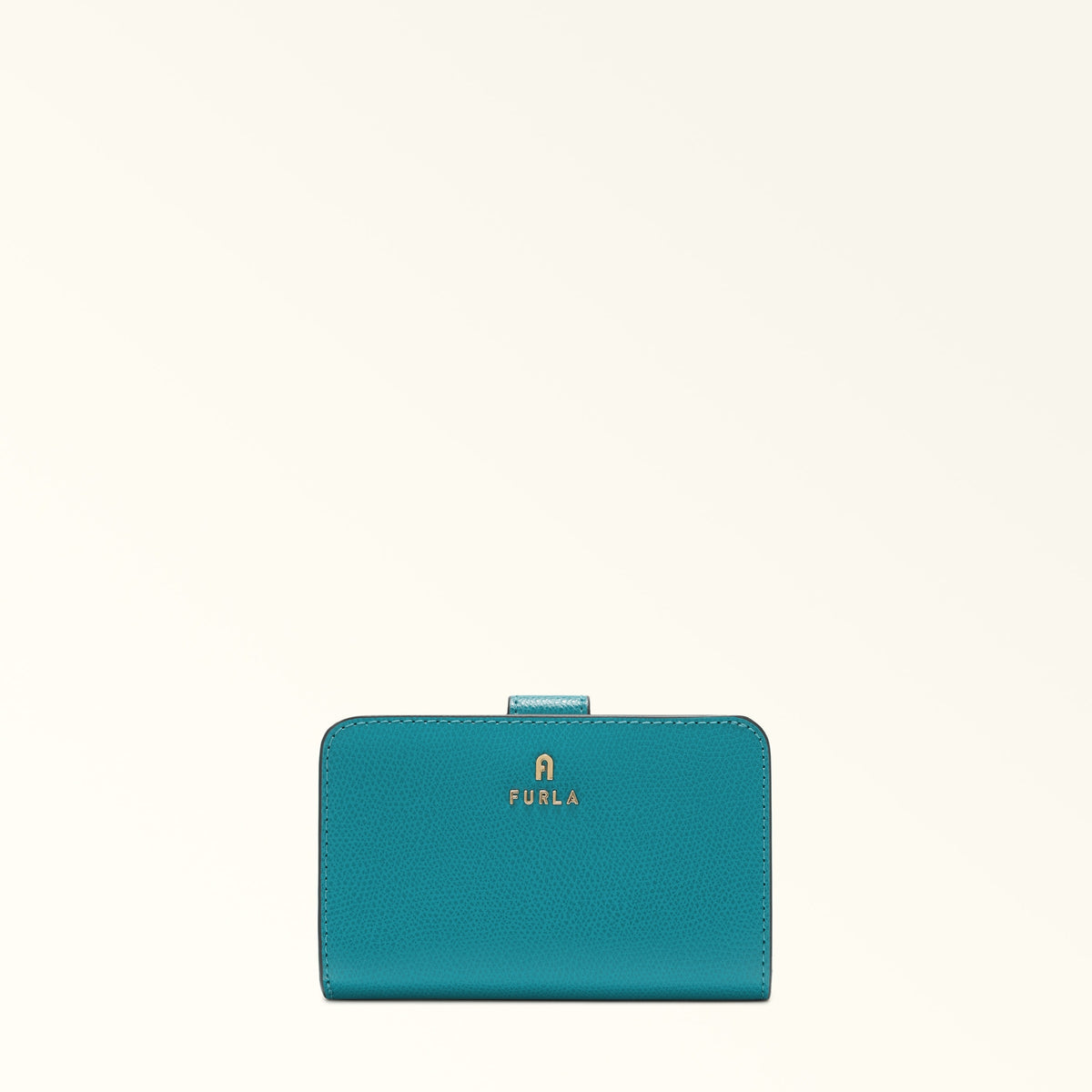 Green Furla Camelia M Compact Wallet, natural leather