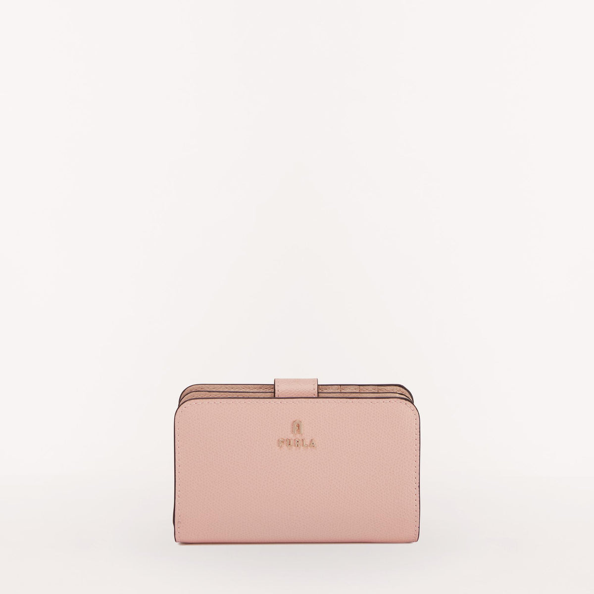 Pink Furla Camelia M Compact Wallet, natural leather