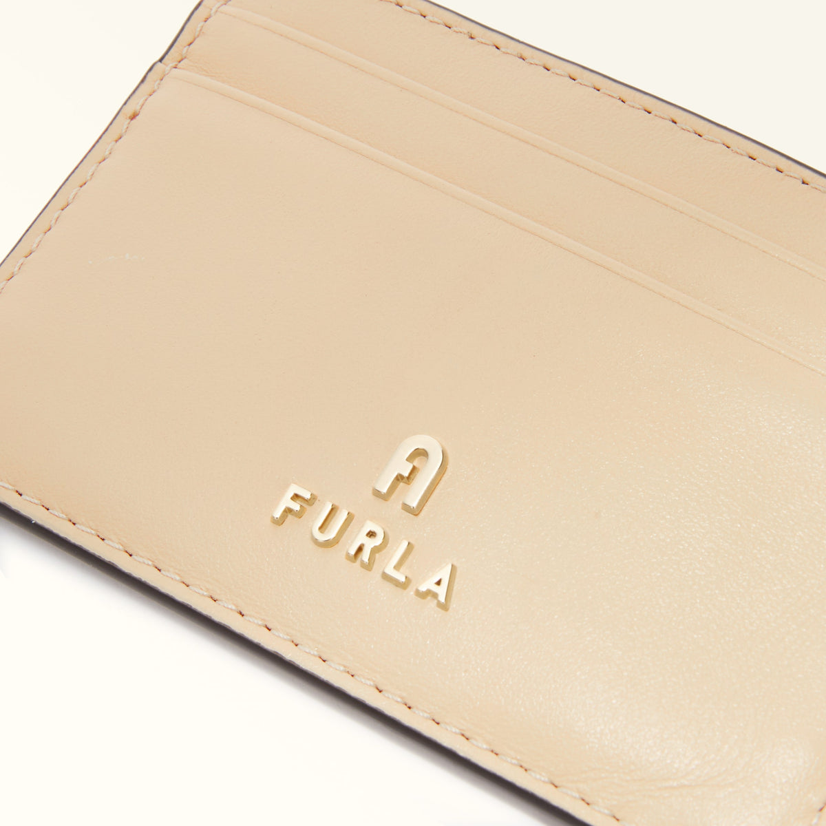 Beige Furla Camelia S Card Case, credit card holder natural leather – view 3