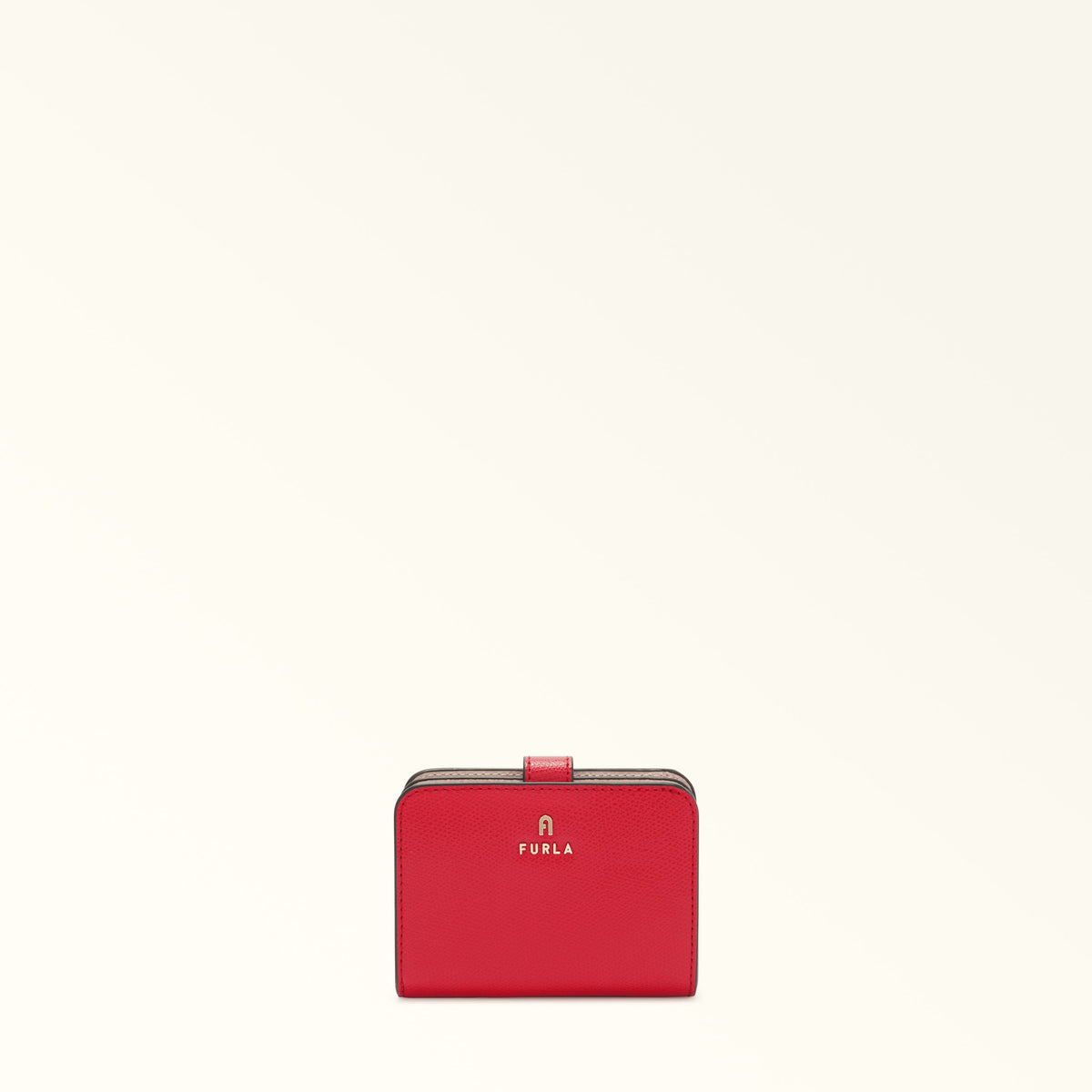 Red Furla Camelia S Compact Wallet Aw25, natural leather
