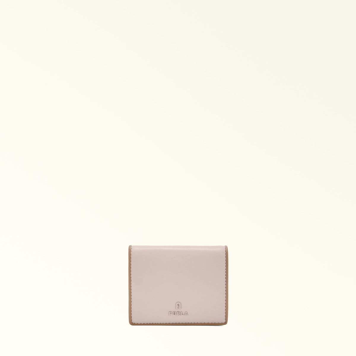 Pink Furla Camelia S Compact Wallet Bifold Coin, natural leather