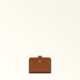 Brown Furla Camelia S Compact Wallet, natural leather