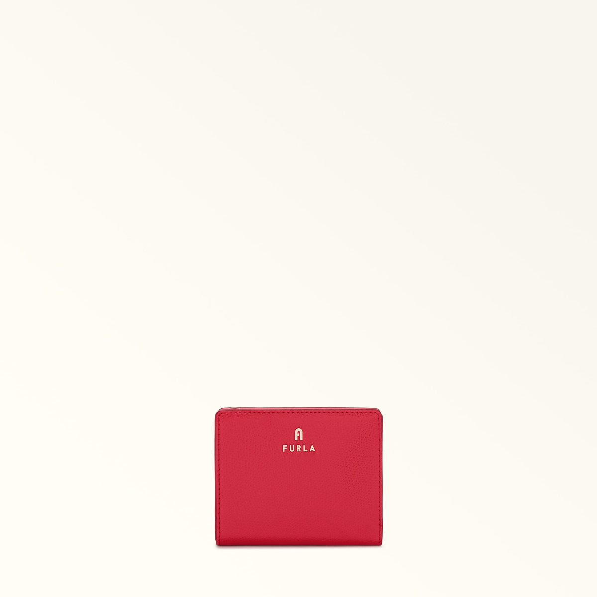 Red Furla Camelia S Compact Wallet L Zip Aw25, natural leather