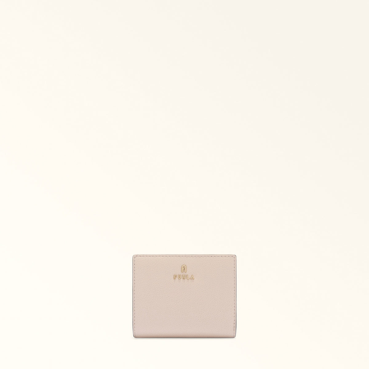 Beige Furla Camelia S Compact Wallet L Zip, natural leather