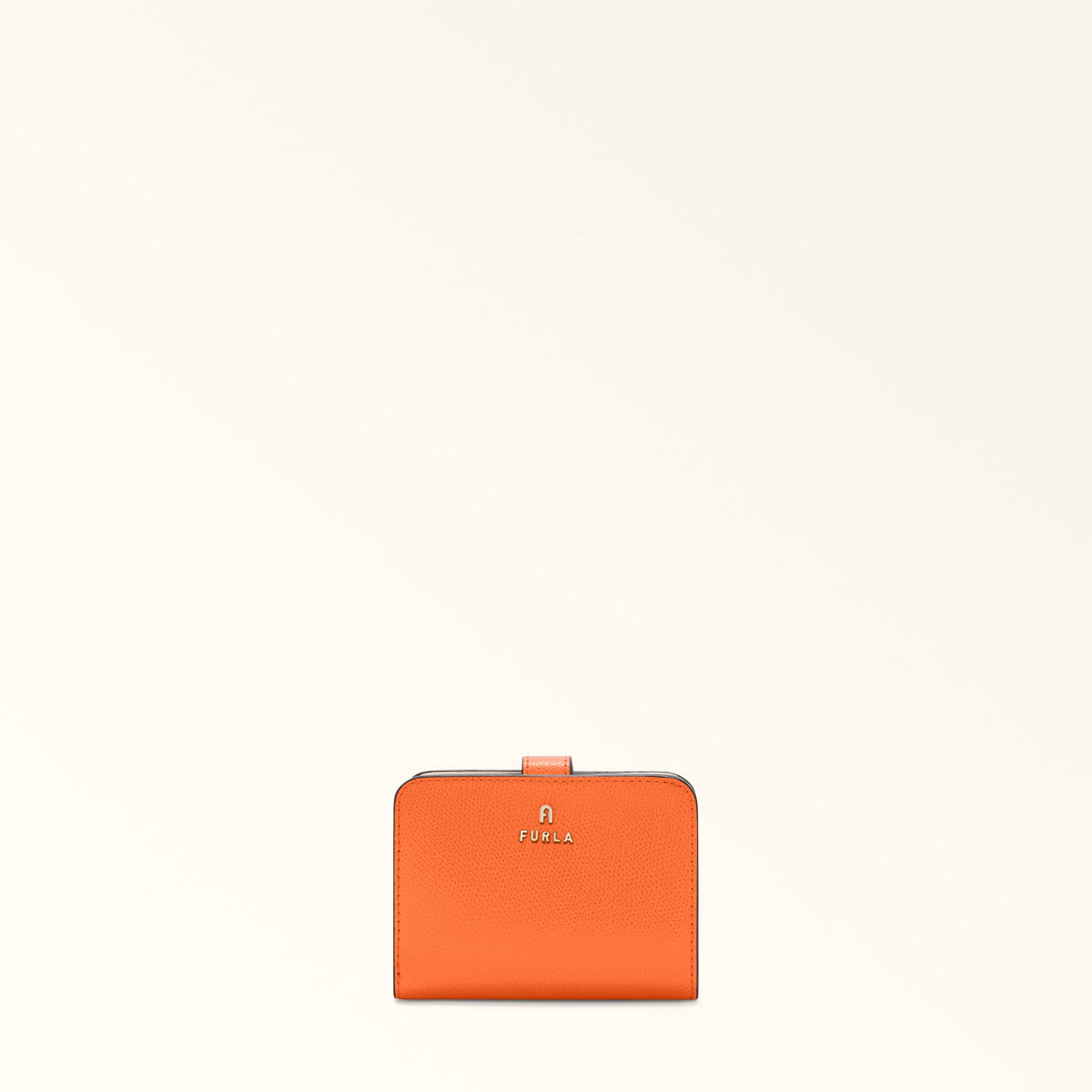 Orange Furla Camelia S Compact Wallet, natural leather