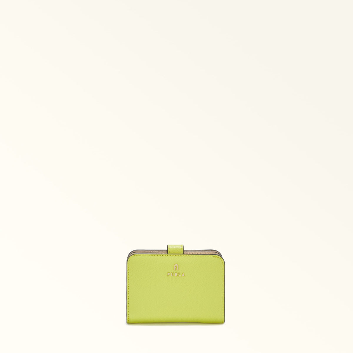 Yellow Furla Camelia S Compact Wallet, natural leather