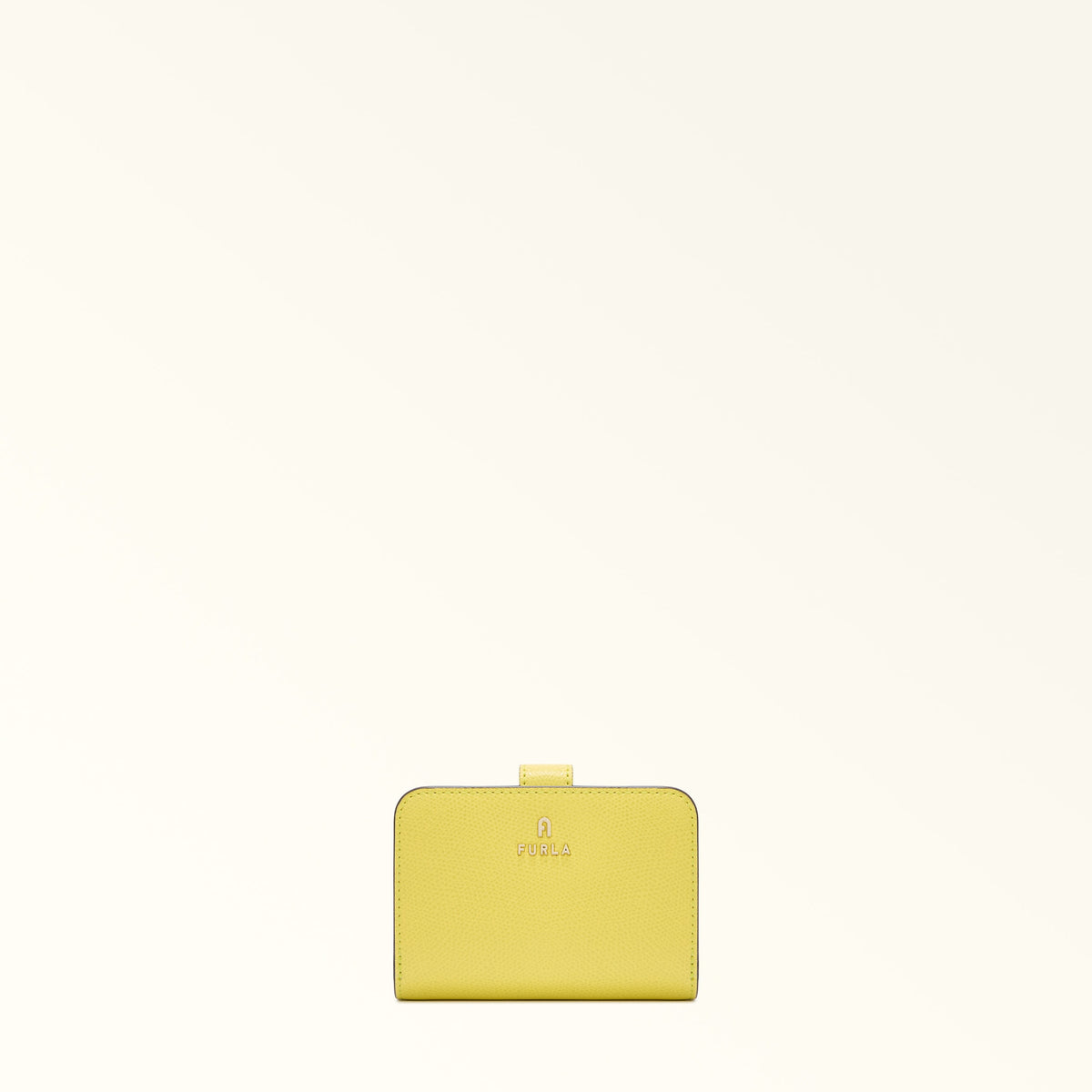Yellow Furla Camelia S Compact Wallet, natural leather