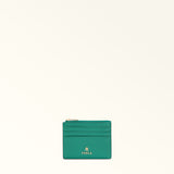Green Furla Camelia S Zipped Card Case Aw25, card holder natural leather