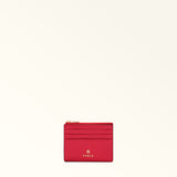 Red Furla Camelia S Zipped Card Case Aw25, card holder natural leather