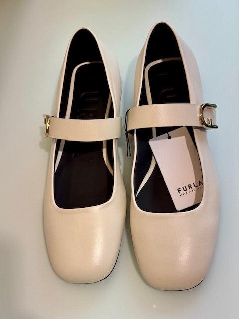 Taupe Furla Chic Ballerina T10, shoes natural leather – view 4