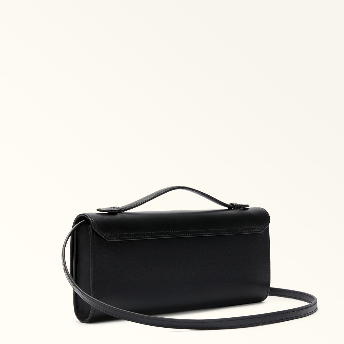 Black Furla Clara Crossbody Top Handle, natural leather – view 3