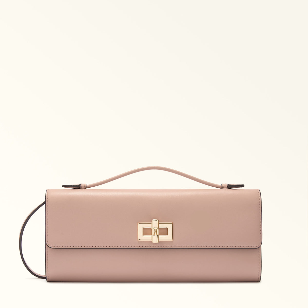 Pink Furla Clara Crossbody Top Handle, natural leather