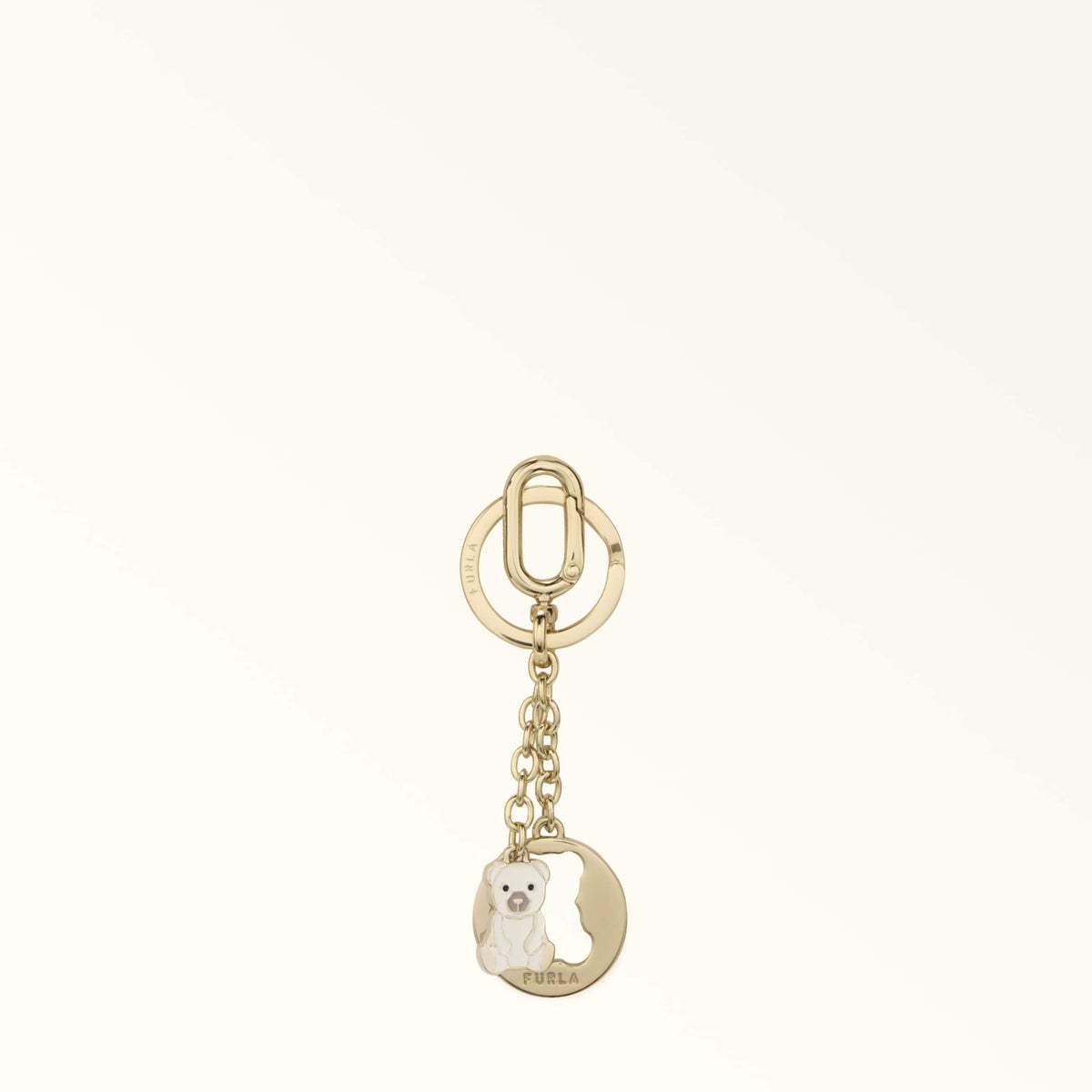 White Furla Crystal Keyring Bear, keychain – view 3