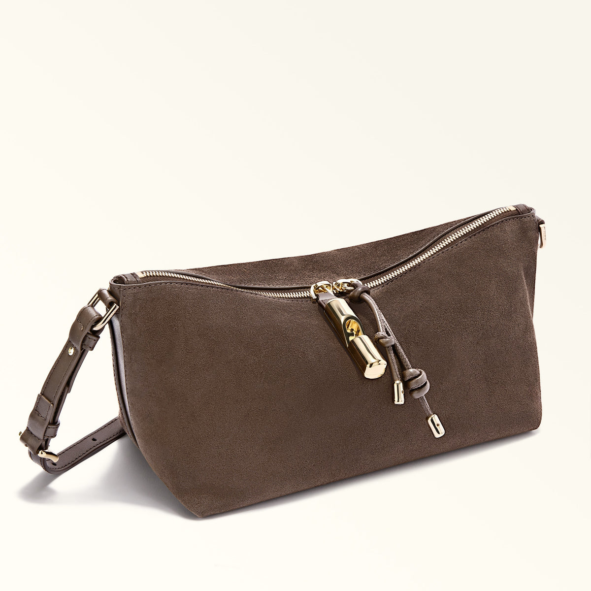 Brown Furla Debby Mini Shoulder Bag Soft, suede – view 4