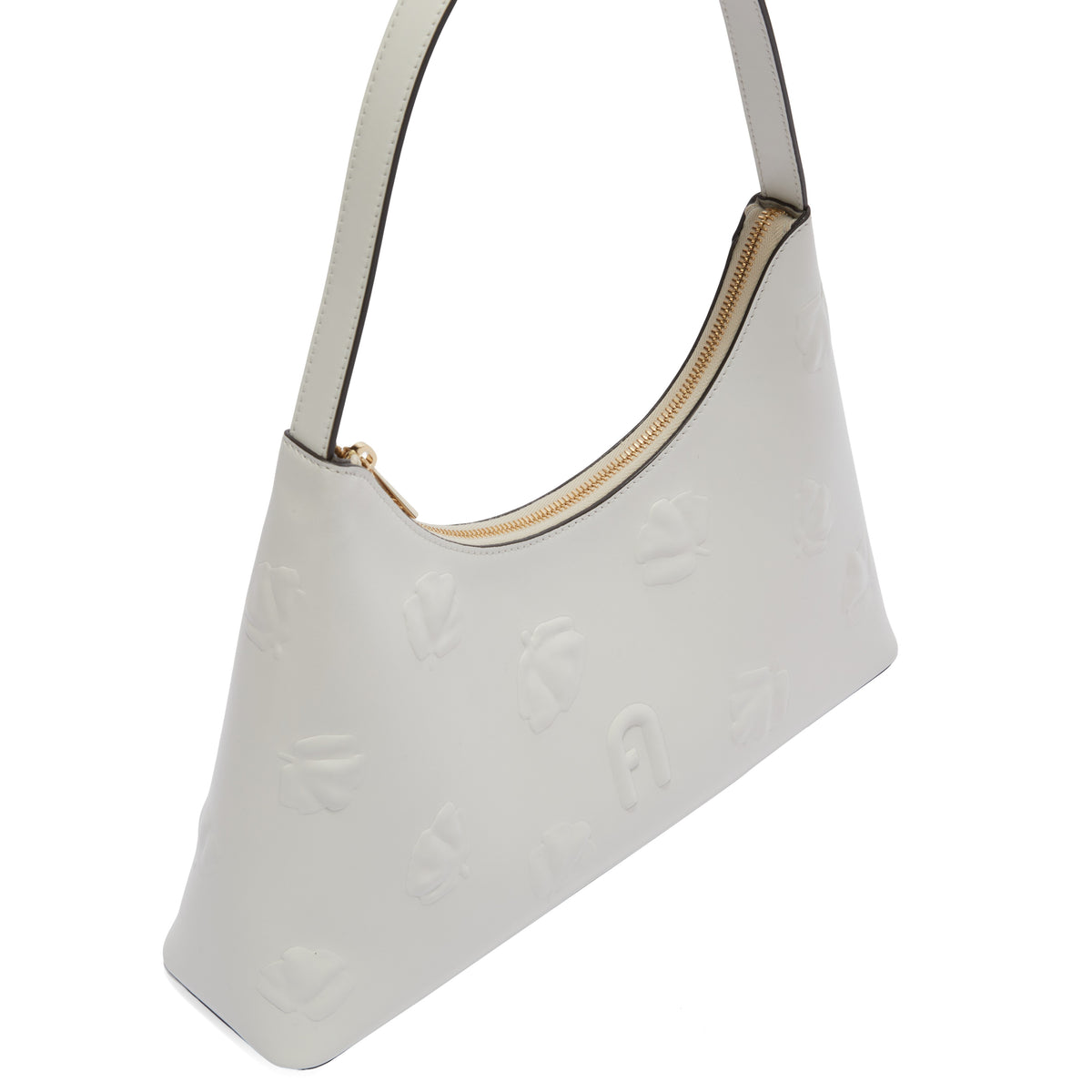 White Furla Diamante S Shoulder Bag, natural leather – view 5