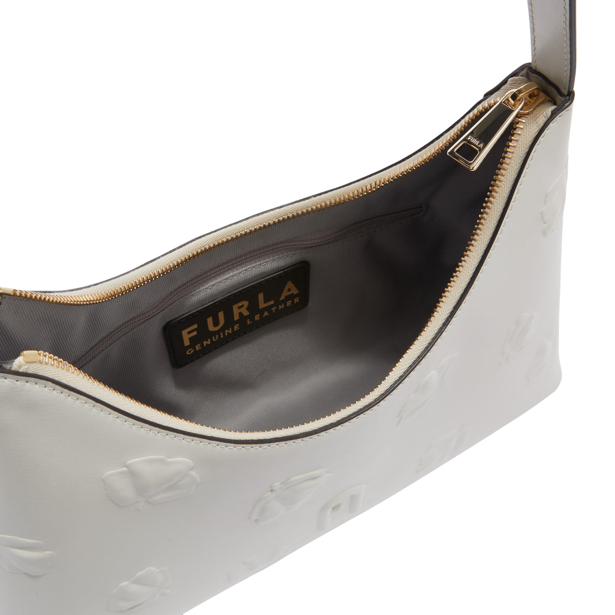 White Furla Diamante S Shoulder Bag, natural leather – view 7