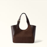 Brown Furla Dora M Tote, shopper suede