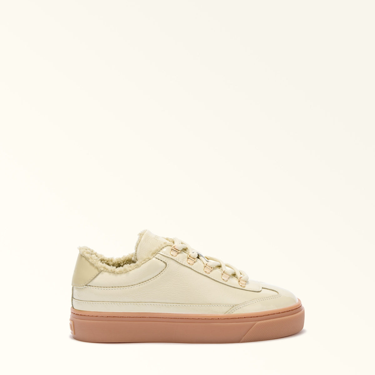Beige Furla Enjoy Lace-Up Sneaker T.20, shoes natural leather – view 2